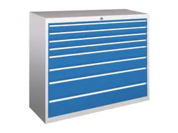 ladekast 1000x1023x600mm 8laden RAL7035 front RAL5012