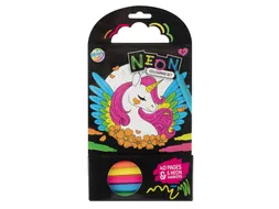Colouring Book 15x15 cm 40 vel 5 neon markers