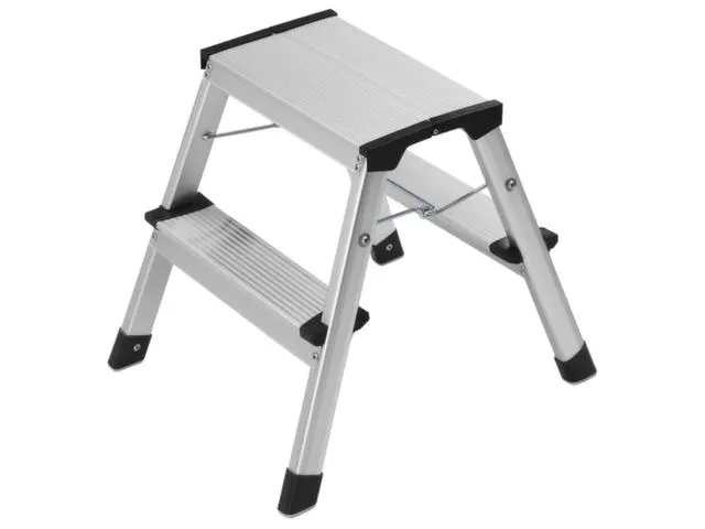 vouwtrapje bordes H 400mm 2x2treden HxBxD 400x490x490mm aluminium