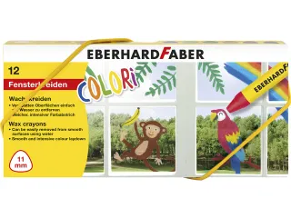 Raamkrijt Eberhard Faber etui a 12 stuks assorti - 1