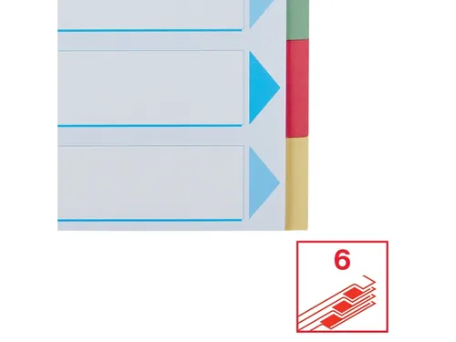 Tabbladen Esselte Premium A4 6-delig karton 23-rings assorti