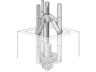 1.14/1L Ventilatortrekker,2-armig,voor gaten vanaf Ø 10mm,150x200mm - 2