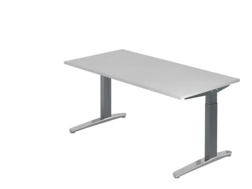 In hoogte verstelbaar bureau,HxBxD 680-850x1600x800mm,blad grijs