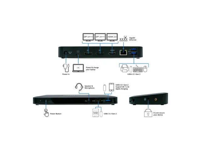 Origin Storage 40B50090UK-OS, Station d'accueil, USB 3.2 Gen 1 (3.1 Ge