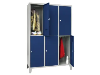 lockerkast,HxBxD 1850x1200x500mm,3x2vakken,RAL7035,front RAL5010 - 2