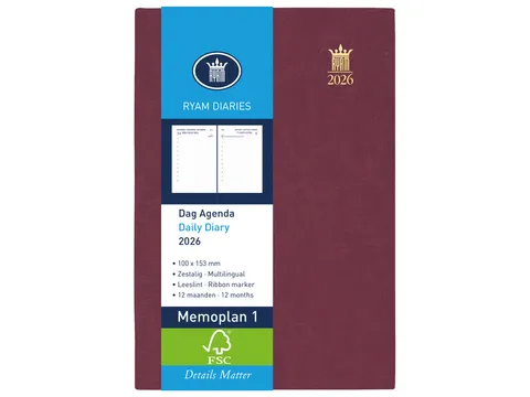 Agenda 2027 Ryam Memoplan 1 Mundior 1d/1p bordeaux