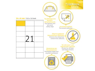 Etiketten universele labels A4 permanent 70x41mm Wit 2100 stuks - 2