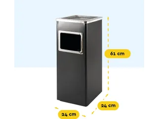 BRASQ Asbak met Afvalbak AT600 Zwart 16 Liter - 7