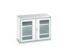 vitrinekast 800x1050x550mm 2xStalen bodem romp RAL7035 front RAL7035