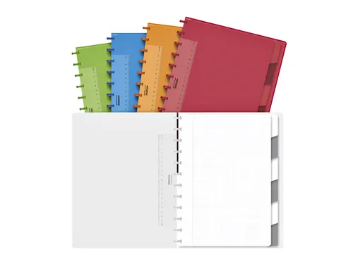 Schrift Adoc A4 ruit 5x5mm 144 pagina's 90gr met 6 tabbladen assorti