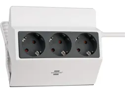 Stekkerdoos Brennenstuhl bureau klembaar 3 voudig 3 meter grijs/wit