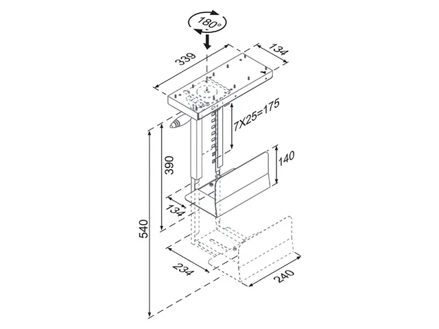 CPU houder D025 tot 20kg Zwart