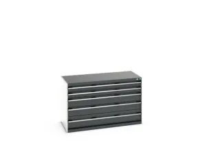 ladekast HxBxD 800x1300x650mm 5laden romp RAL7035 front RAL7016 - 7