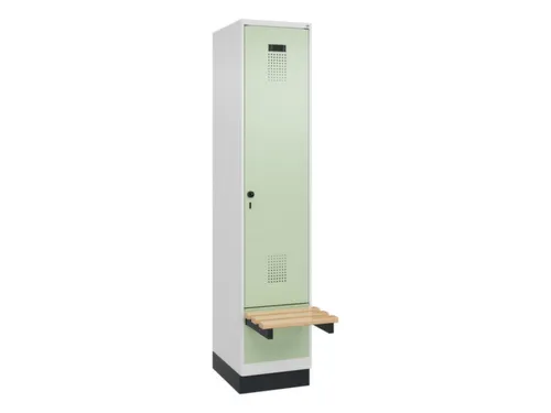 locker met bank,HxBxD 1950x400x815mm,1vak,vak B 400mm,draaigrendel