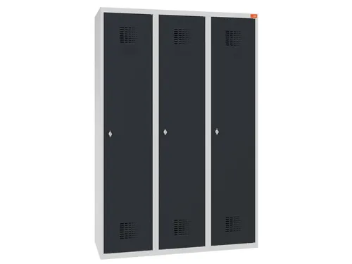 lockerkast,HxBxD 1800x1200x500mm,3vak,draaigrendel,sokkel,romp RAL7035