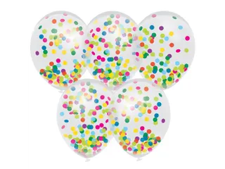Confetti ballonnen multicolor 5 stuks - 1