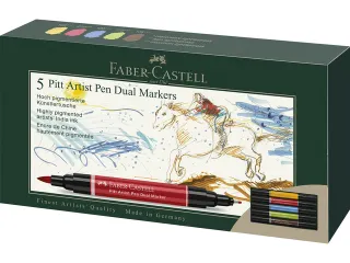 Tekenstift Faber-Castell Pitt Artist Pen duo marker etui a 5 stuks - 6