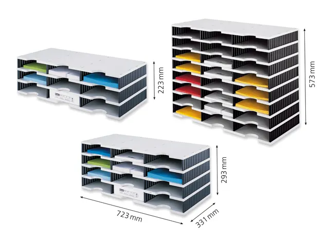 Vakkenset Styrodoc A4 12 vaks zwart/grijs