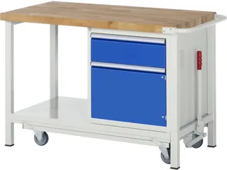 Werkbank 880x1250x700mm Beukenhouten Werkblad 1lade Kast - 1