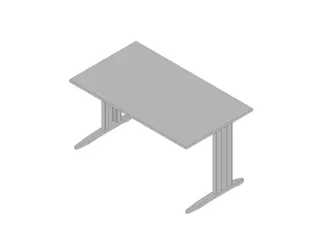 bureau,HxBxD 730x1400x800mm,blad grijs,C-voet aluminium - 1