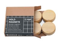 Magneten Sigel rond hout 4 stuk