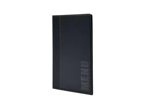 Menukaart Securit Trendy A4 2 tassen zwart lederlook
