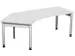 Bureau d’angle 680-820x2166x1130mm retour à gauche gris/argenté