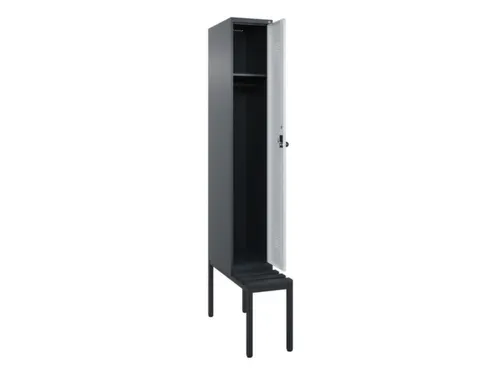 locker met bank,HxBxD 2120x300x815mm,1vak,vak B 300mm,draaigrendel