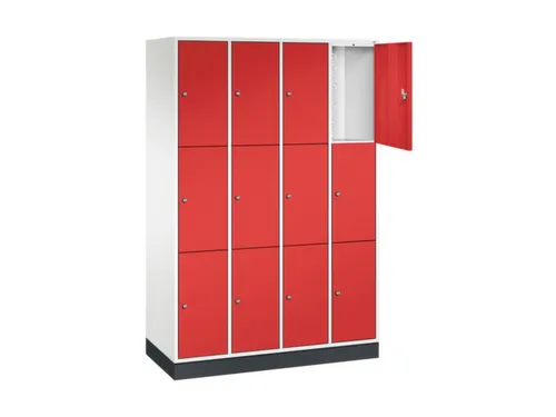 lockerkast,HxBxD 1950x1220x500mm,4x3vakken,cil.-slot,sokkel
