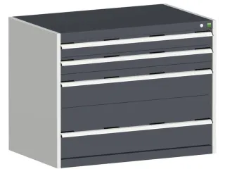 ladekast HxBxD 800x1050x750mm 4 laden romp Ral7035 front Ral7016 staal - 2
