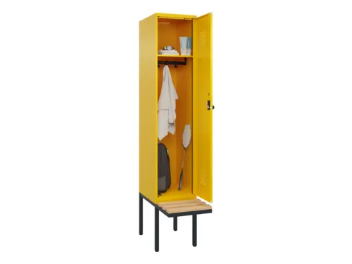 locker met bank,HxBxD 2120x400x815mm,1vak,vak B 400mm,draaigrendel