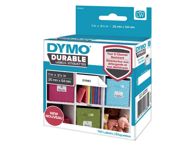 Etiket Dymo LabelWriter industrieel 25x54mm 1 rol á 160 stuks wit
