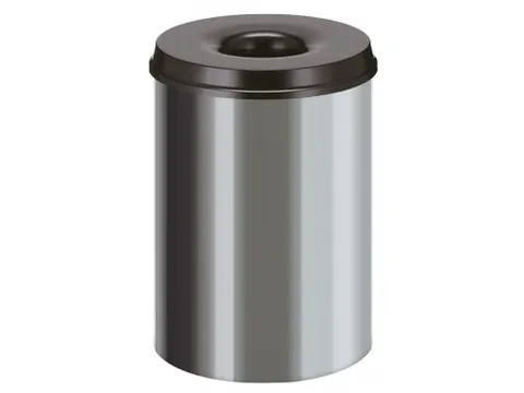 Vlamdovende Papierbak RVS Zwart 30 Liter