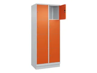 lockerkast,HxBxD 1950x800x500mm,2x4vakken,vak B 400mm,cil.-slot,sokkel - 1
