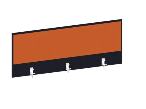 baliepaneel,v. bureau,aanbouw achter,B 1200mm,CC-zwart,BN3012-oranje