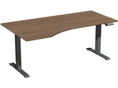 In hoogte verstelbaar bureau in vrije vorm,HxBxD 730-1230x1800x1000mm