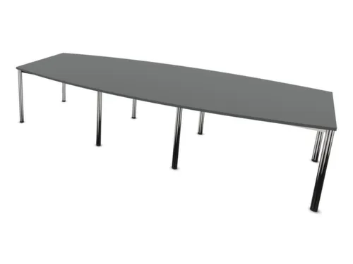 vergadertafel,HxBxD 740x3200x1400mm,vatvormig,MS-donkergrijs