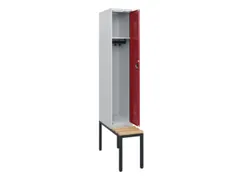 locker met bank,HxBxD 1950x300x815mm,1vak,vak B 300mm,cilinderslot