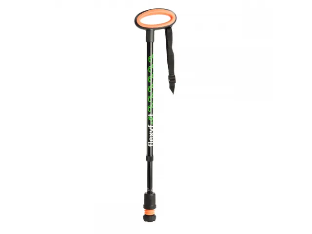 Flexyfoot Wandelstok met ovalen handvat Zwart