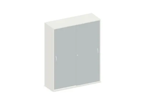 Schuifdeurkast 1540x1200x430mm Romp Wit Decor Front Lichtgrijs