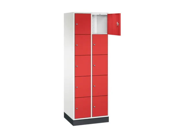 lockerkast,HxBxD 1950x620x500mm,2x5vakken,cil.-slot,sokkel