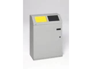 Afvalverzamelstation 2x50 liter Romp Inworpkleppen Geel/Antraciet - 1