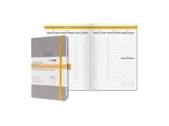 Weekagenda Linecape A5 2026 licht grijs HC (DE) 2 pagina's = 1 week