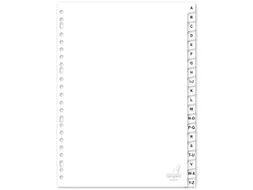 Tabblad Kangaro A4 letters PP 120 micron wit 23-gaats 20-delig A-Z