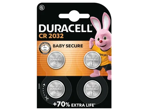 Batterij Duracell knoopcel 4x CR2032 lithium Ø20mm 3V-180mAh