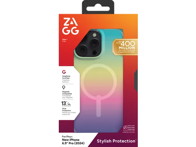 Coque ZAGG Milan Snap pour Apple iPhone 16 Pro Max multicolore