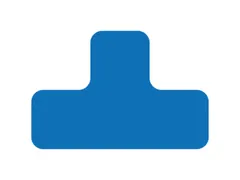 plaksymbool,T-vorm,markering HxB 100x150mm,polycarbonaat,blauw