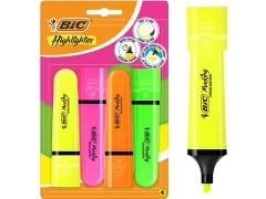 surligneur Highlighter Flat, couleurs assorties, blister de 4 pièces