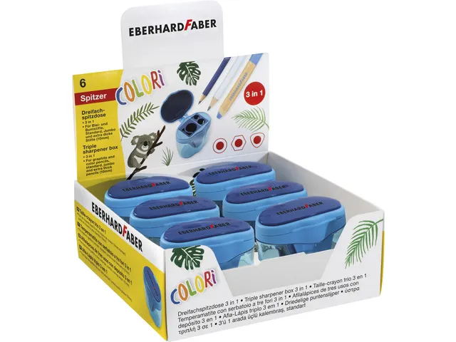 Taille-crayon Eberhard Faber 3 trous bleu