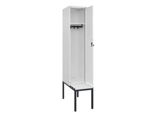 locker met bank,HxBxD 2120x400x815mm,1vak,vak B 400mm,draaigrendel